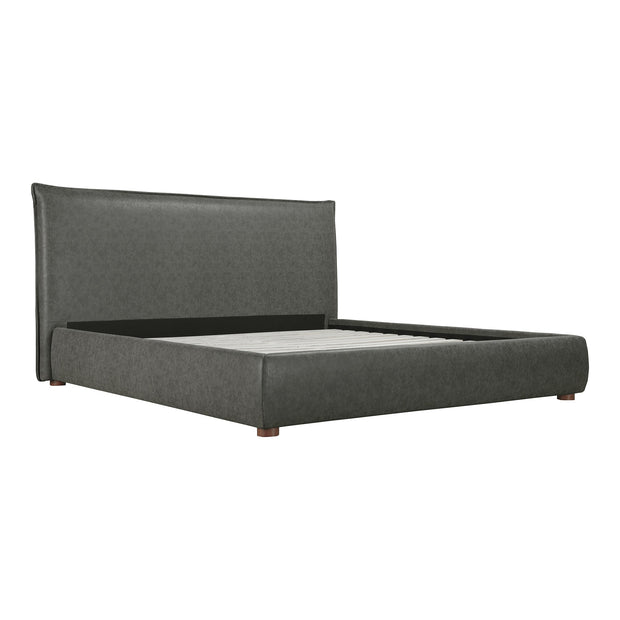 Moe's Home Collection Luzon Slate Vegan Leather Upholstered Queen Size Bed