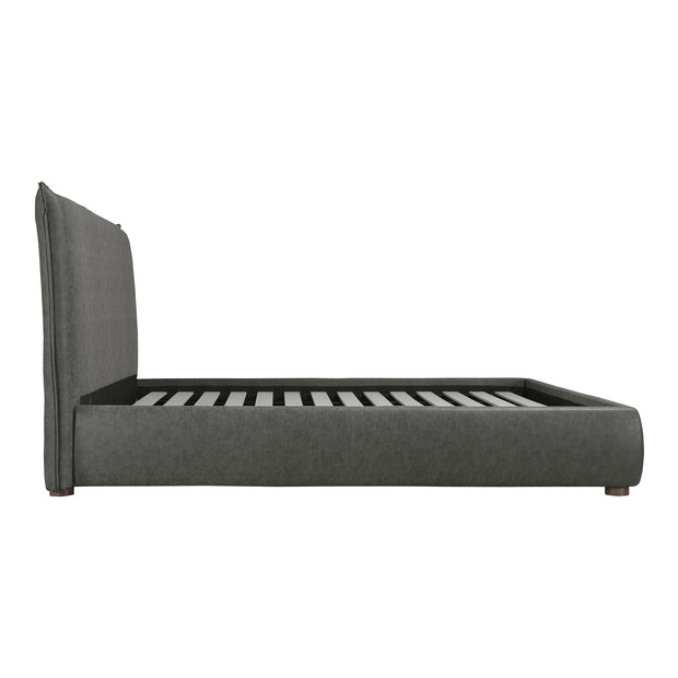 Moe's Home Collection Luzon Slate Vegan Leather Upholstered Queen Size Bed