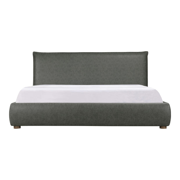 Moe's Home Collection Luzon Slate Vegan Leather Upholstered Queen Size Bed