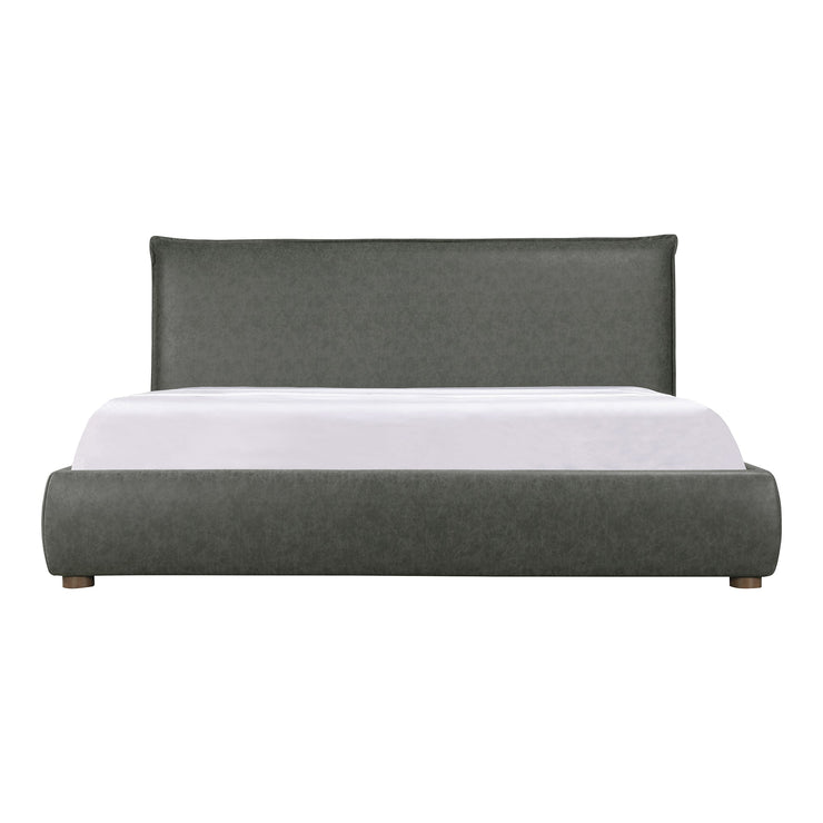 Moe's Home Collection Luzon Slate Vegan Leather Upholstered Queen Size Bed