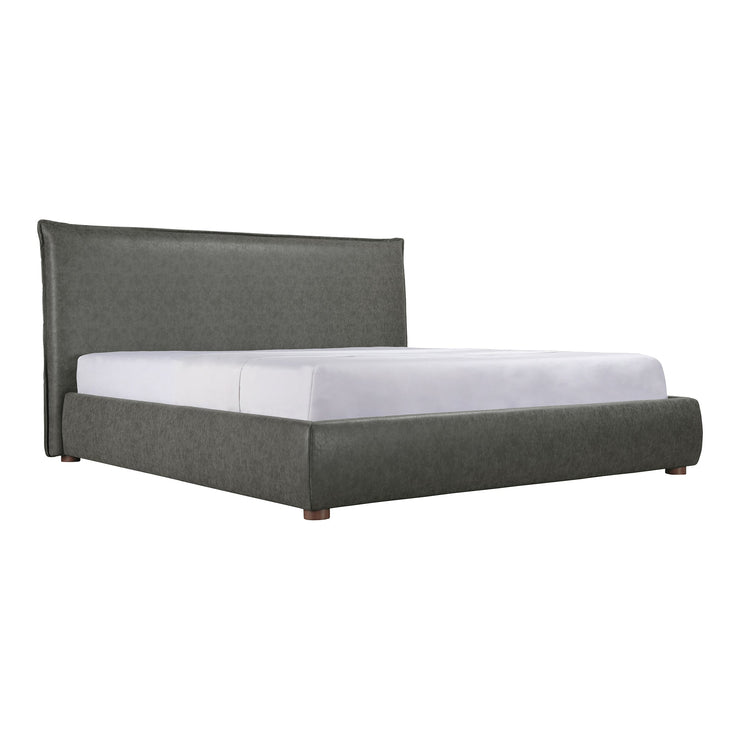 Moe's Home Collection Luzon Slate Vegan Leather Upholstered Queen Size Bed