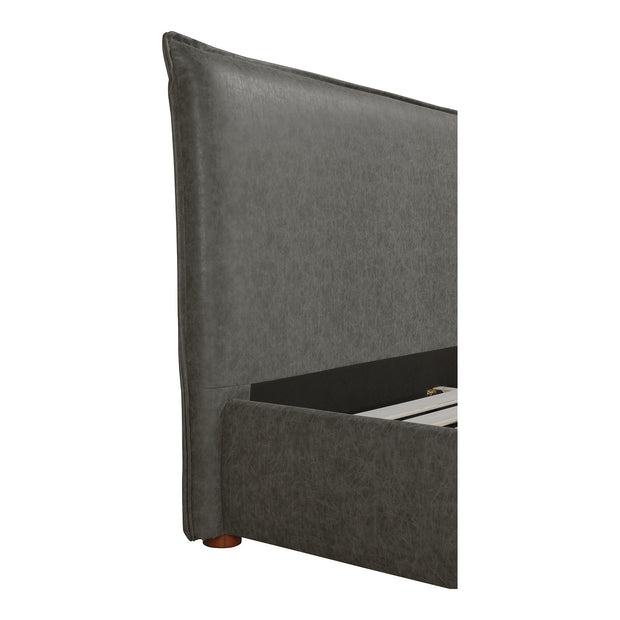 Moe's Home Collection Luzon Slate Vegan Leather Upholstered Queen Size Bed