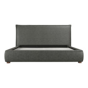 Moe's Home Collection Luzon Slate Vegan Leather Upholstered Queen Size Bed