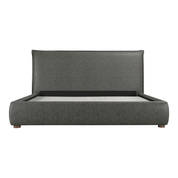 Moe's Home Collection Luzon Slate Vegan Leather Upholstered Queen Size Bed