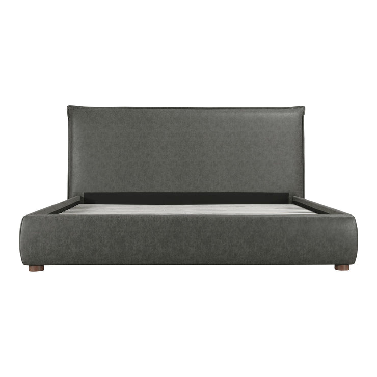 Moe's Home Collection Luzon Slate Vegan Leather Upholstered Queen Size Bed