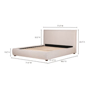 Moe's Home Collections Luzon Grey Upholstered Queen Size Bed