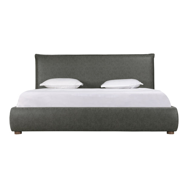 Moe's Home Collection Luzon Slate Vegan Leather Upholstered King Size Bed