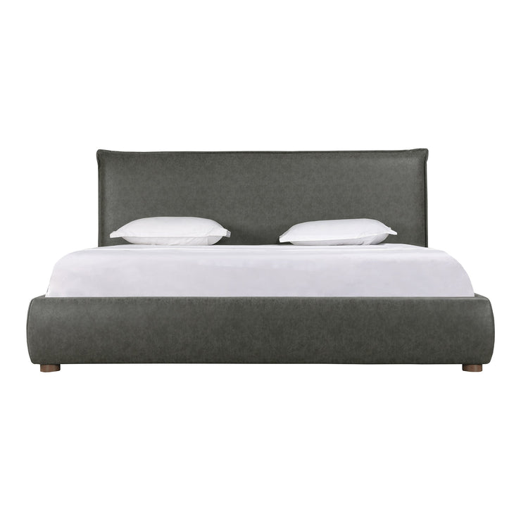 Moe's Home Collection Luzon Slate Vegan Leather Upholstered King Size Bed