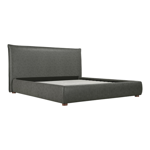 Moe's Home Collection Luzon Slate Vegan Leather Upholstered King Size Bed