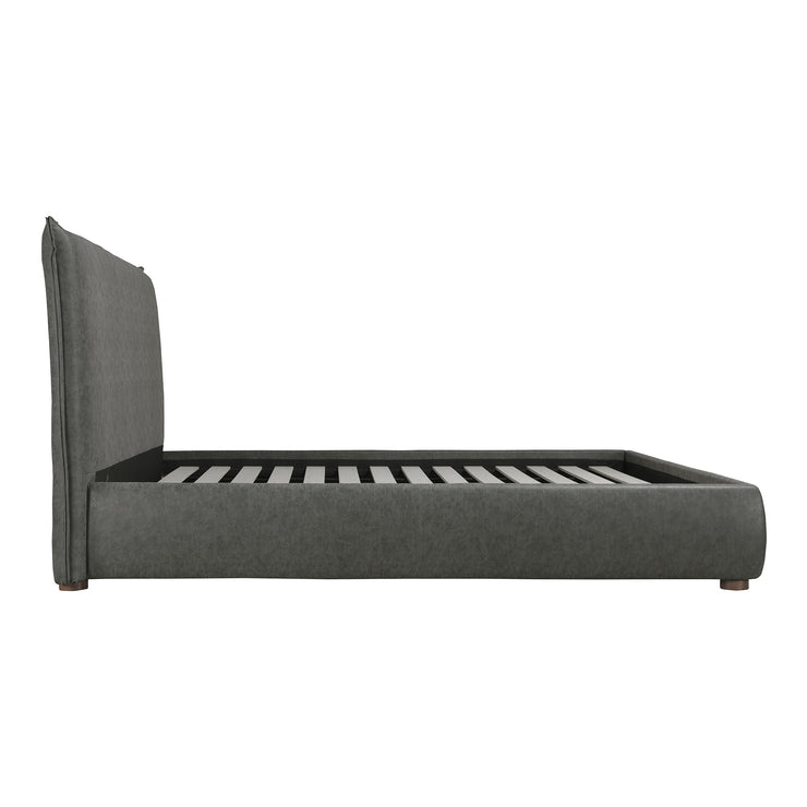 Moe's Home Collection Luzon Slate Vegan Leather Upholstered King Size Bed