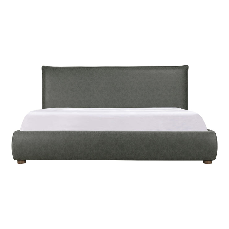 Moe's Home Collection Luzon Slate Vegan Leather Upholstered King Size Bed