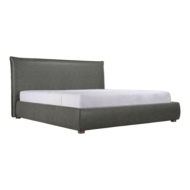 Moe's Home Collection Luzon Slate Vegan Leather Upholstered King Size Bed