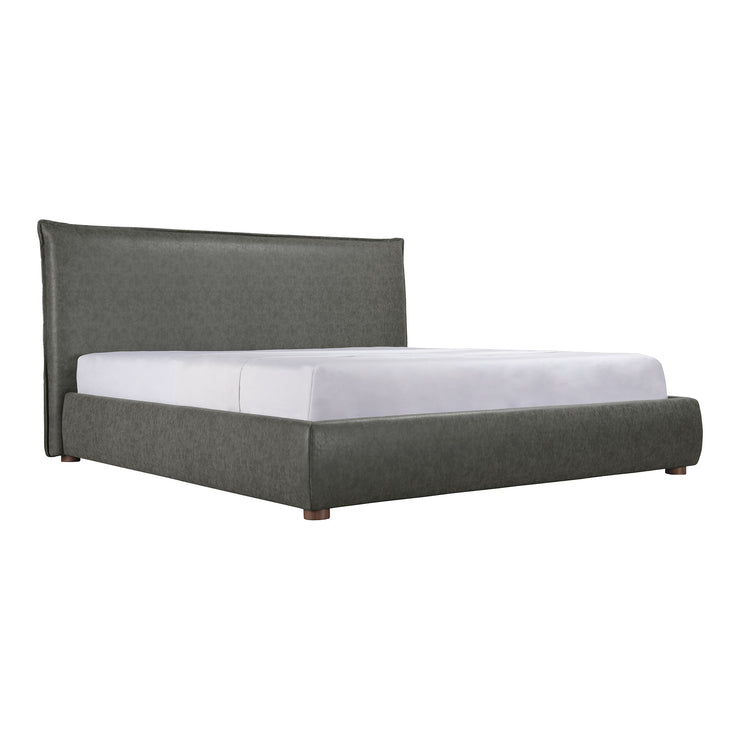 Moe's Home Collection Luzon Slate Vegan Leather Upholstered King Size Bed