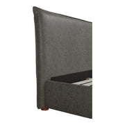 Moe's Home Collection Luzon Slate Vegan Leather Upholstered King Size Bed