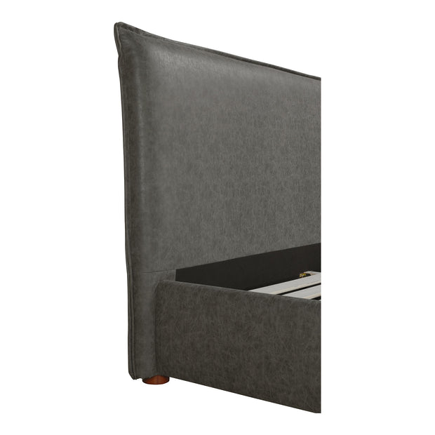 Moe's Home Collection Luzon Slate Vegan Leather Upholstered King Size Bed