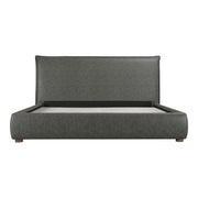 Moe's Home Collection Luzon Slate Vegan Leather Upholstered King Size Bed