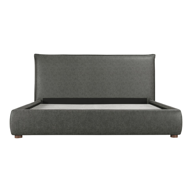 Moe's Home Collection Luzon Slate Vegan Leather Upholstered King Size Bed