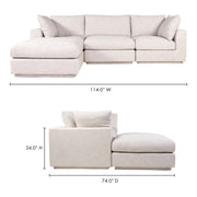 Moe's Home Collection Justin Grey Lounge Modular Sectional