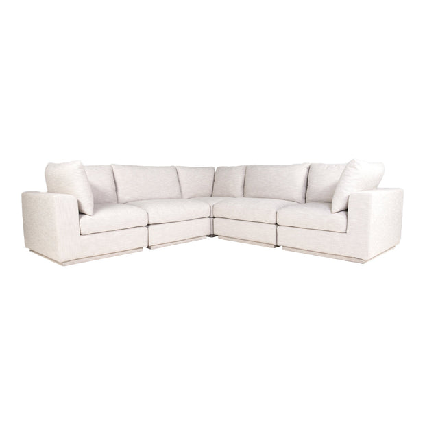 Moe's Home Collection Justin Taupe Classic L-Shaped Modular Sectional