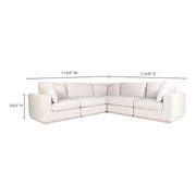 Moe's Home Collection Justin Taupe Classic L-Shaped Modular Sectional