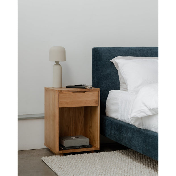 Moe's Home Collection Astrid Blue Velvet Upholstered Queen Size Bed