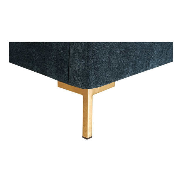 Moe's Home Collection Astrid Blue Velvet Upholstered King Size Bed