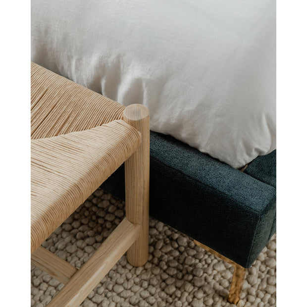Moe's Home Collection Astrid Blue Velvet Upholstered King Size Bed