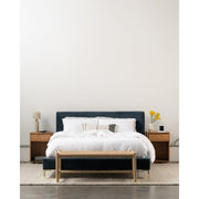 Moe's Home Collection Astrid Blue Velvet Upholstered King Size Bed