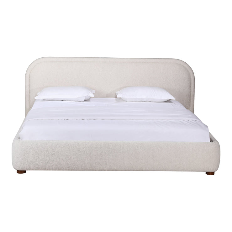 Moe's Home Collection Colin Oatmeal Velvet Upholstered Queen Size Bed