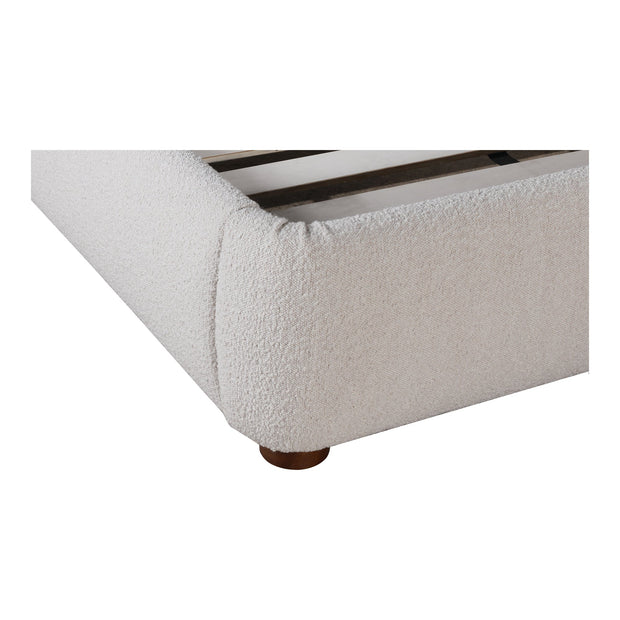 Moe's Home Collection Colin Oatmeal Velvet Upholstered Queen Size Bed