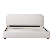 Moe's Home Collection Colin Oatmeal Velvet Upholstered Queen Size Bed