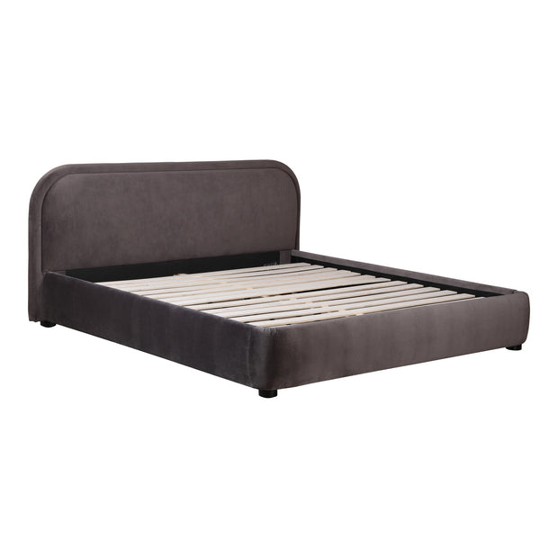 Moe's Home Collection Colin Dark Grey Boucle Upholstered King Size Bed