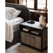 Moe's Home Collection Colin Dark Grey Boucle Upholstered King Size Bed