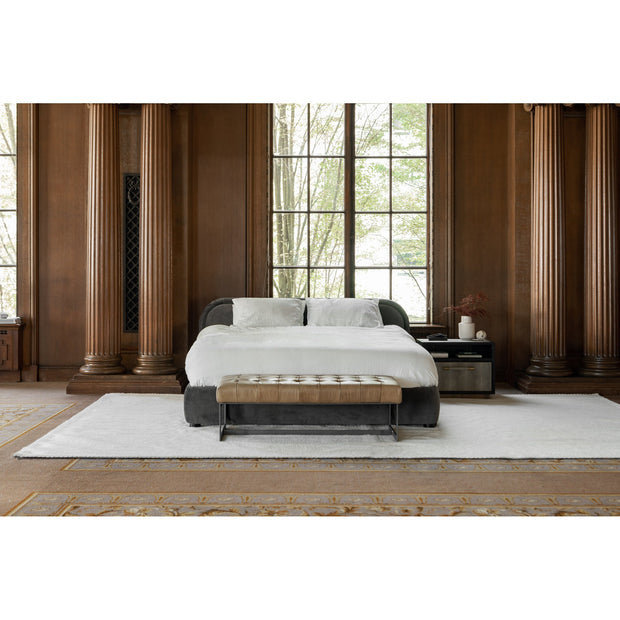 Moe's Home Collection Colin Dark Grey Boucle Upholstered King Size Bed