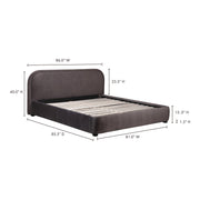 Moe's Home Collection Colin Dark Grey Boucle Upholstered King Size Bed