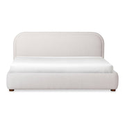 Moe's Home Collection Colin Oatmeal Velvet Upholstered King Size Bed