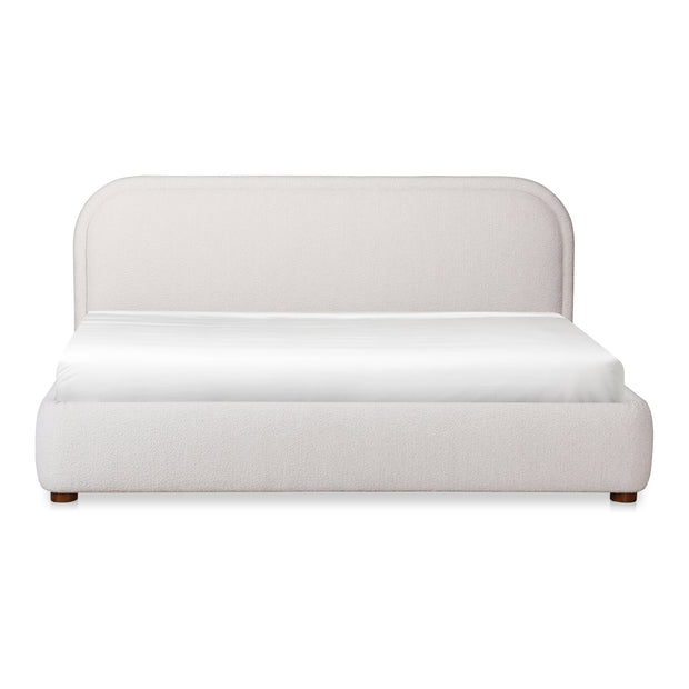 Moe's Home Collection Colin Oatmeal Velvet Upholstered King Size Bed