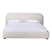 Moe's Home Collection Colin Oatmeal Velvet Upholstered King Size Bed