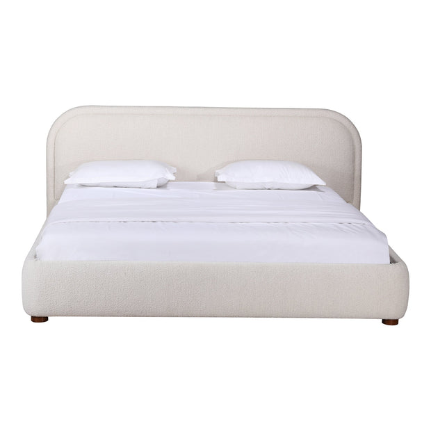 Moe's Home Collection Colin Oatmeal Velvet Upholstered King Size Bed