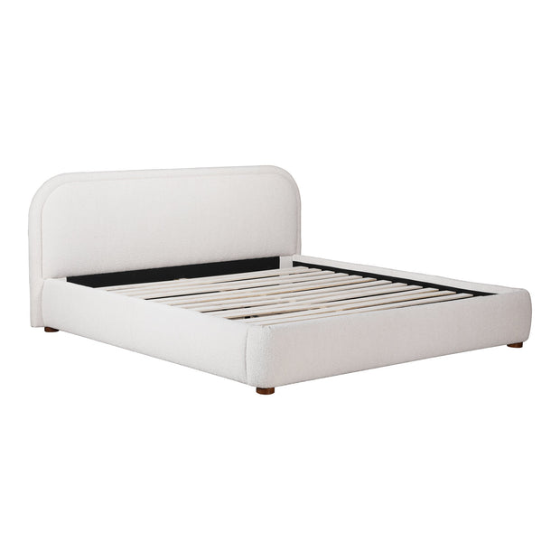 Moe's Home Collection Colin Oatmeal Velvet Upholstered King Size Bed