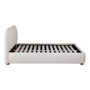 Moe's Home Collection Colin Oatmeal Velvet Upholstered King Size Bed