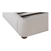 Moe's Home Collection Colin Oatmeal Velvet Upholstered King Size Bed
