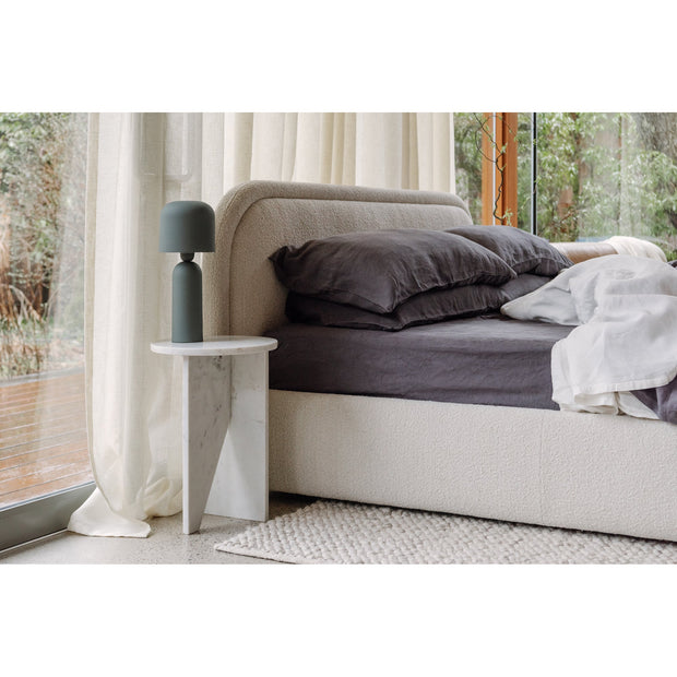 Moe's Home Collection Colin Oatmeal Velvet Upholstered King Size Bed