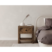 Moe's Home Collection Colin Oatmeal Velvet Upholstered King Size Bed
