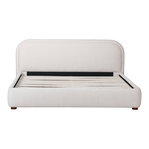 Moe's Home Collection Colin Oatmeal Velvet Upholstered King Size Bed