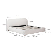 Moe's Home Collection Colin Oatmeal Velvet Upholstered King Size Bed