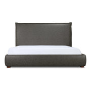 Moe's Home Collection Luzon Slate Vegan Leather Upholstered Queen Size Bed With Tall Headboard