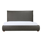 Moe's Home Collection Luzon Slate Vegan Leather Upholstered Queen Size Bed With Tall Headboard