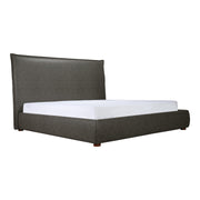 Moe's Home Collection Luzon Slate Vegan Leather Upholstered Queen Size Bed With Tall Headboard