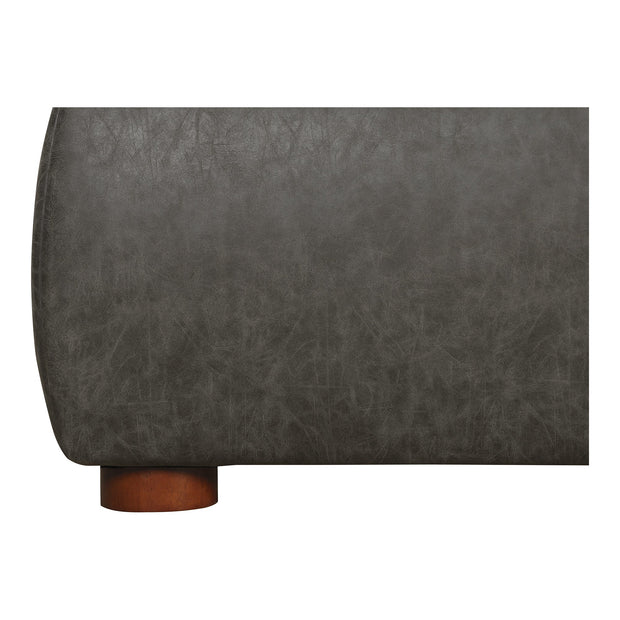 Moe's Home Collection Luzon Slate Vegan Leather Upholstered Queen Size Bed With Tall Headboard
